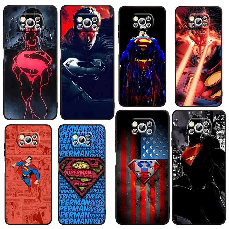 

Justice League Superman Cool Phone Case For Xiaomi Mi Poco X4 X3 NFC F4 F3 GT M5 M5s M4 M3 Pro C40 C3 5G Funda TPU Black Cover