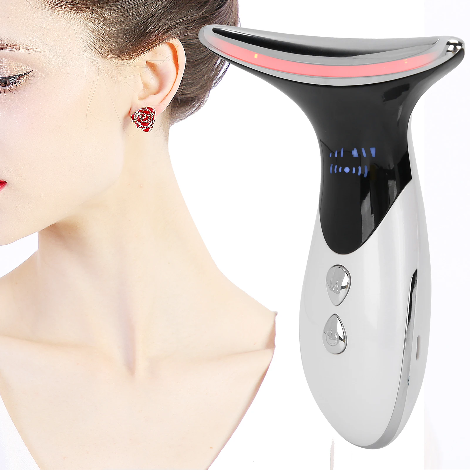 

Red Blue Light Therapy Neck Beauty Machine Anti‑Wrinkle EMS Skin Lifting Neck Massager
