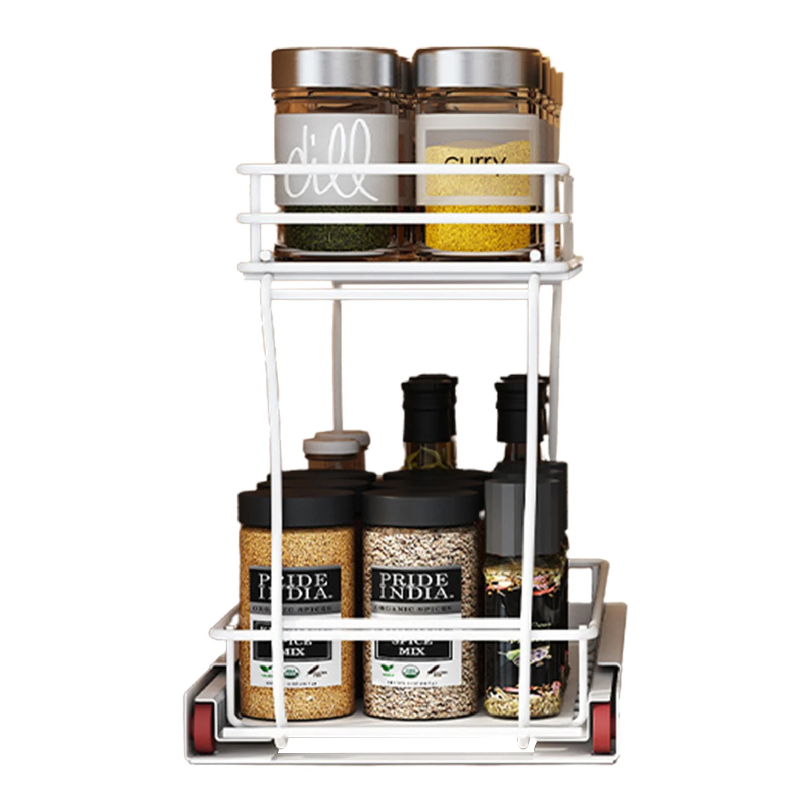 

Under The Sink Storage Rack Sliding Cabinet Basket Pull Out Drawer Desktop Organizer For Home Kitchen Bathroom Office 2-Tier