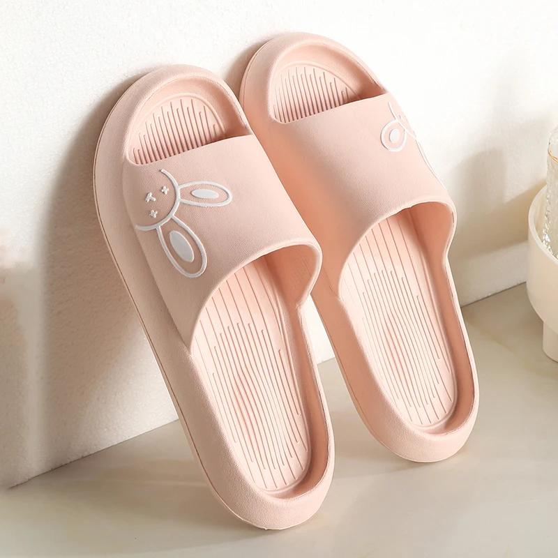 Woman slippers comfortable cushion slippers animal bunny shoes platform flat indoor mules ladies summer sandals