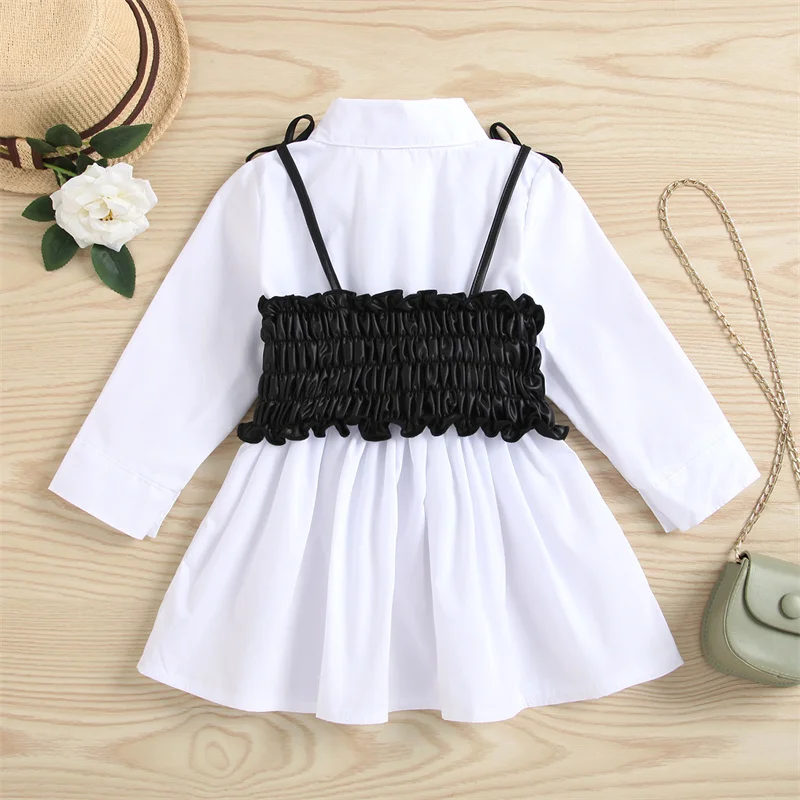 Детское платье принцессы на весну и осень Платье До Колена с длинными рукавами