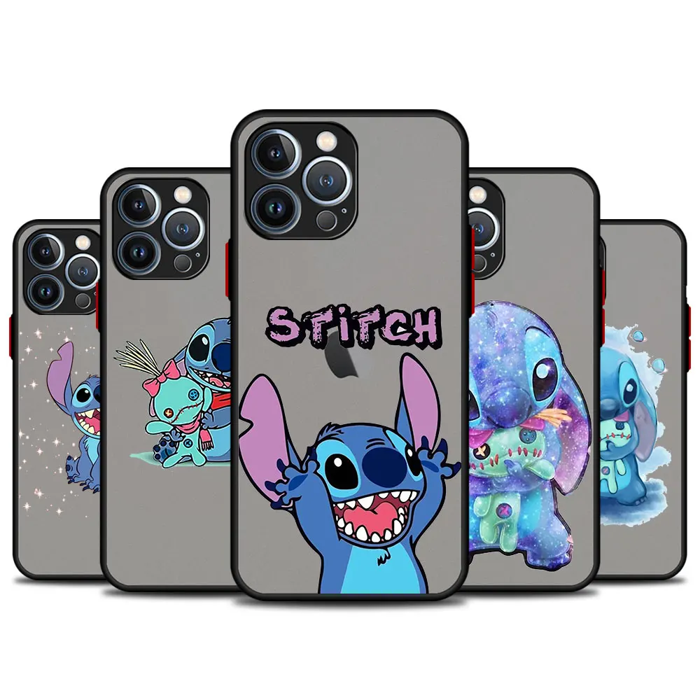 

Handstand Smile Blue Stitch For Apple iPhone 11 14 XR 8 12 Pro Max X XS 7 Plus 13 Mini SE 6 5 SE2022 Matte Capinha Funda PC