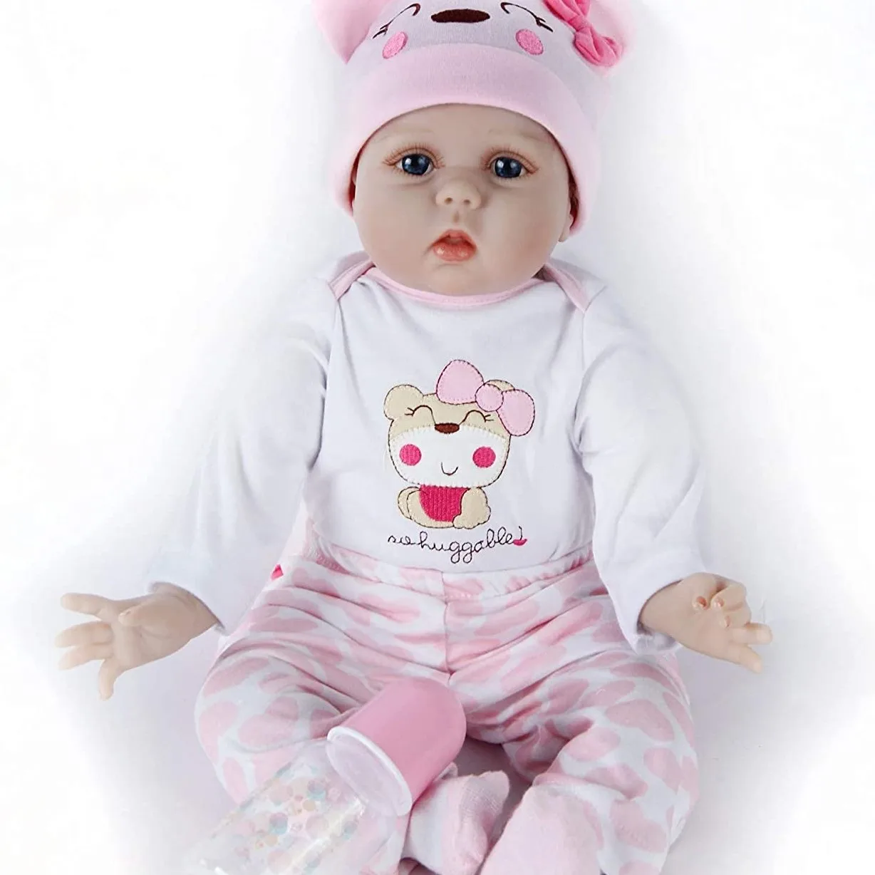 

Soft Vinyl Realistic Cute Baby Doll Reborn Open/Close Eyes Infant Toddler Full Cloth Body Unisex 22 Inches 55cm