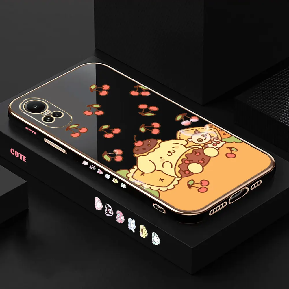 Милый мультяшный помпон с металлическим покрытием телефонный чехол для OPPO Reno 10 8