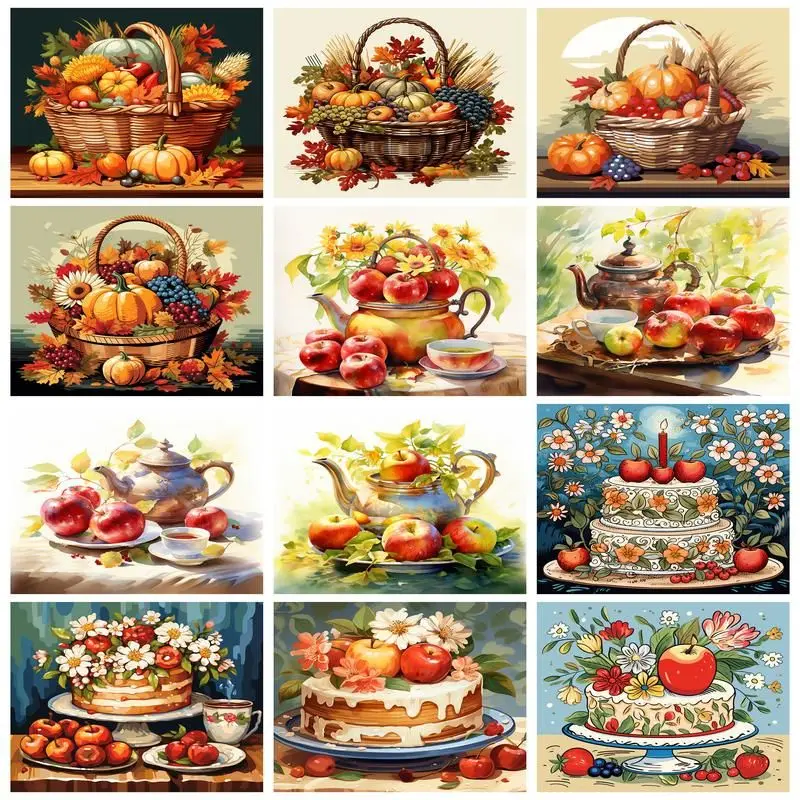 Набор для рисования по номерам на холсте фрукты