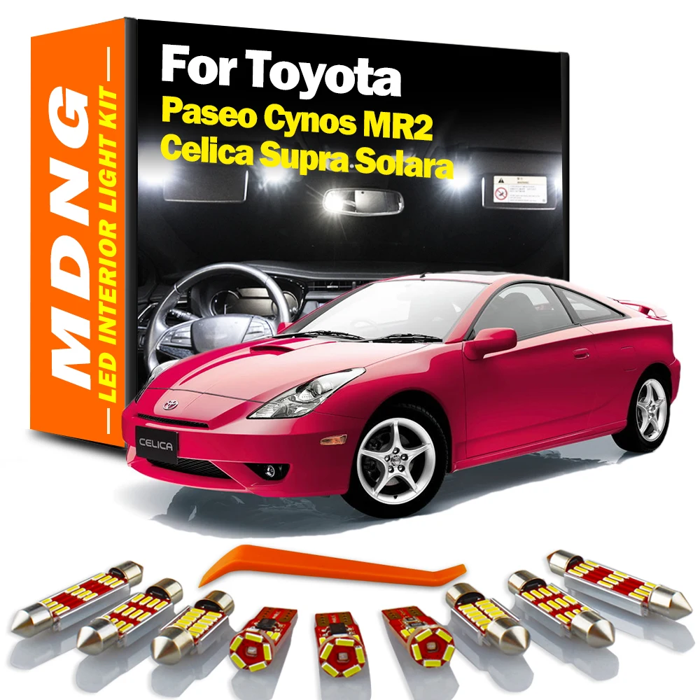 

MDNG Canbus без ошибок для Toyota Paseo Cynos Coupe MR2 Celica Supra Solara, светодиодная внутренняя карта, Купольные светильник пы, комплект автомобильных аксессуаро...