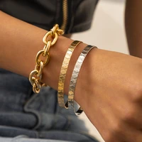 fashion openwork chain bracelet womens simple opening c diamond bracelet