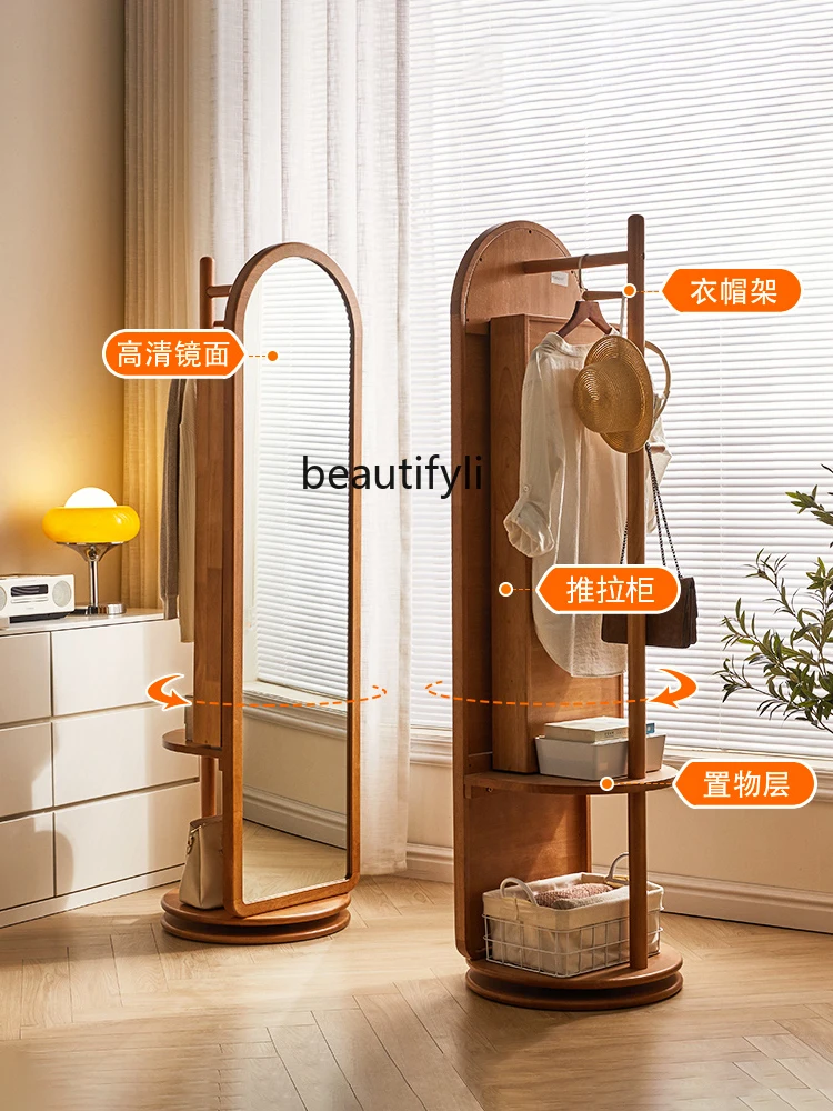 Полноразмерное зеркало из массива дерева поворотное мобильное зеркальное