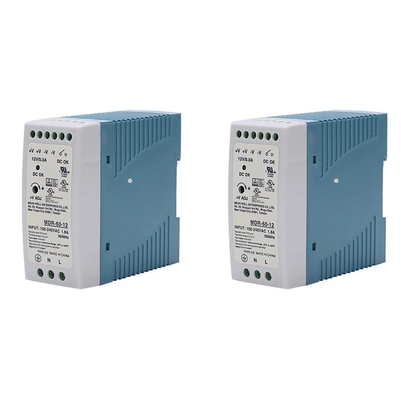 

2X MDR-60 12V 60W источник питания на Din-рейку, регулятор напряжения переменного и постоянного тока, источник питания 110V 220V