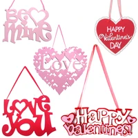happy valentines day decoration non woven fabric hanging ornaments wall decor valentine letters decoration party supplies
