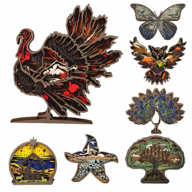 

Креативная деревянная статуя, искусственная настенная скульптура, ландшафт, ручная изогнутая настенная художественная декорация для полк...