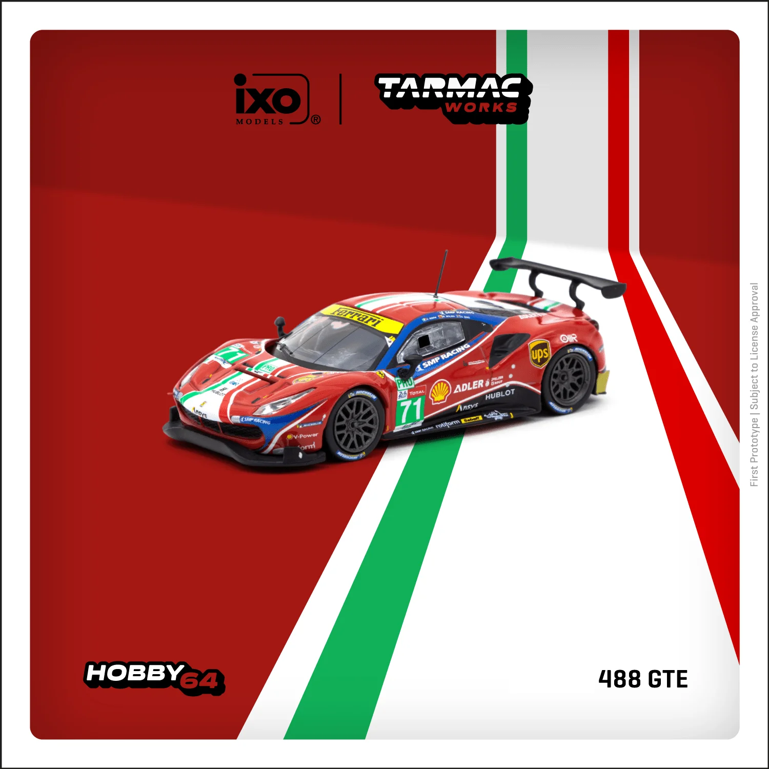 

Tarmac Works 1:64 488 GTE 24h Of Le Mans Racing 2020 Diecast Diorama Car Model Collection Miniature Carros Toys