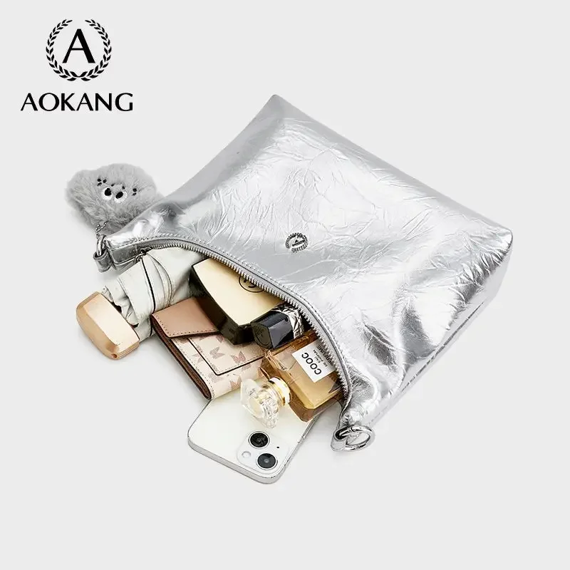 Женская Глянцевая сумка Aokang яркая универсальная через плечо 2024