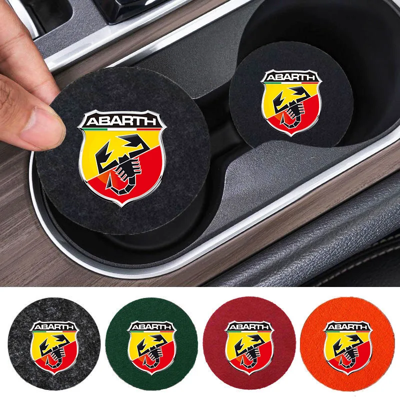 

Auto Car Vehicle Water Cup Bottle Holder Pad For abarth 695 595 500 500c 500s competizione 124 Spider PUNTO stickers car decor