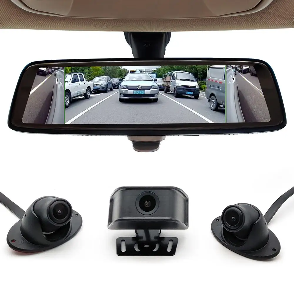 

10" 4 cams ADAS mirror car DVR dual HD1080P dash camera 360 degree view video recorder