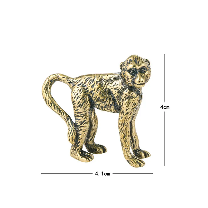 Длинновохвостая фигурка обезьяны фэн-шуй металлическая миниатюрная статуя для