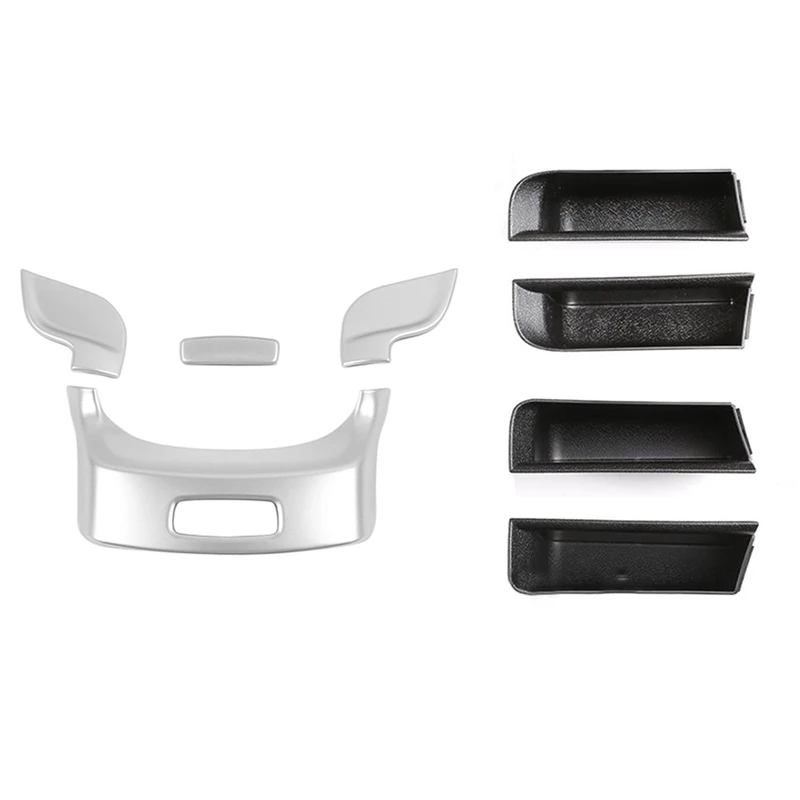 

4 Pcs Car Console Armrest Storage Box Front Part Cover Trim & 4 Pcs Front And Rear Door Handle Storage Box