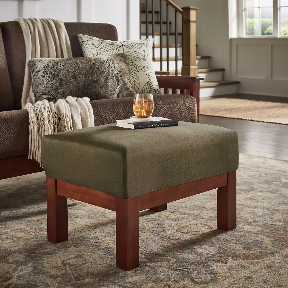 

Weston Home Warner Rectangular Upholstered Ottoman, Green