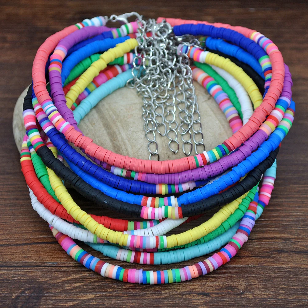

Charm Bracelet Women Woven Foot Chain Layered Bracelets Anklet Fashion Beaded Manual Clay