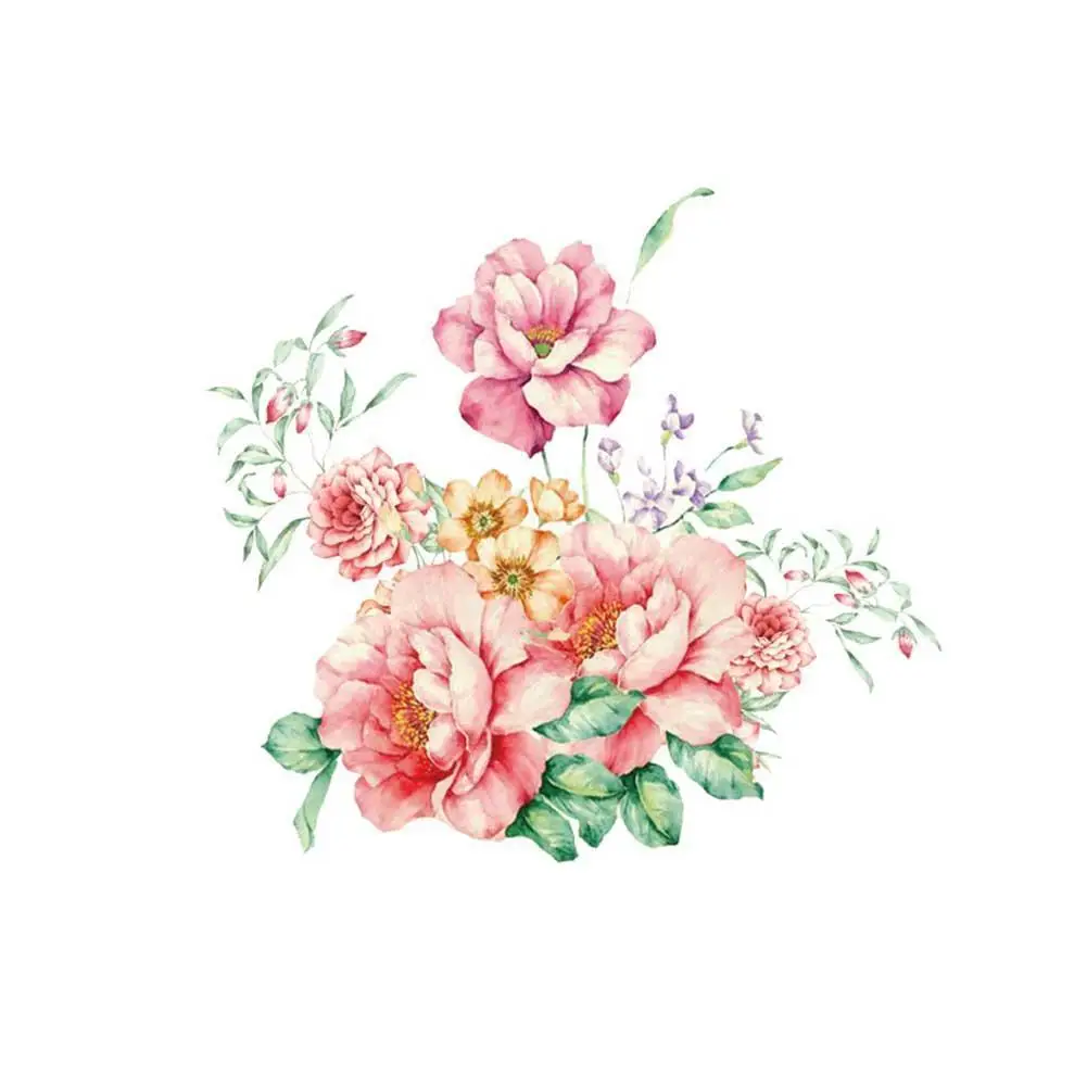 

White Pink Watercolor Peony Flowers Wall Stickers for Living Room Kids Room Bedroom Wall Decal Home Decor Floral Home Decoration