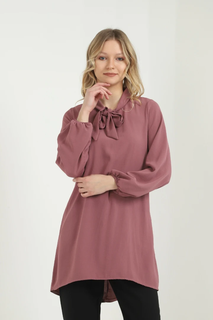 

Color Rose Side Gusset Tunic loose long sleeve casual blouse plus size new season women textile