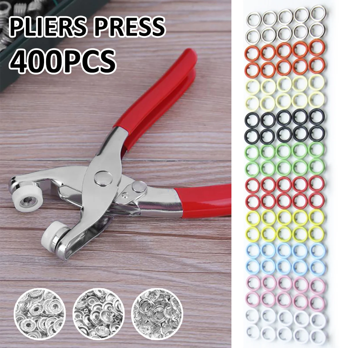 

400pcs Snap Button Kit 9.5mm Metal Snap Fastener Tool Portable Clothing Snaps Premium Leather Snaps for Clothes DIY Accessories