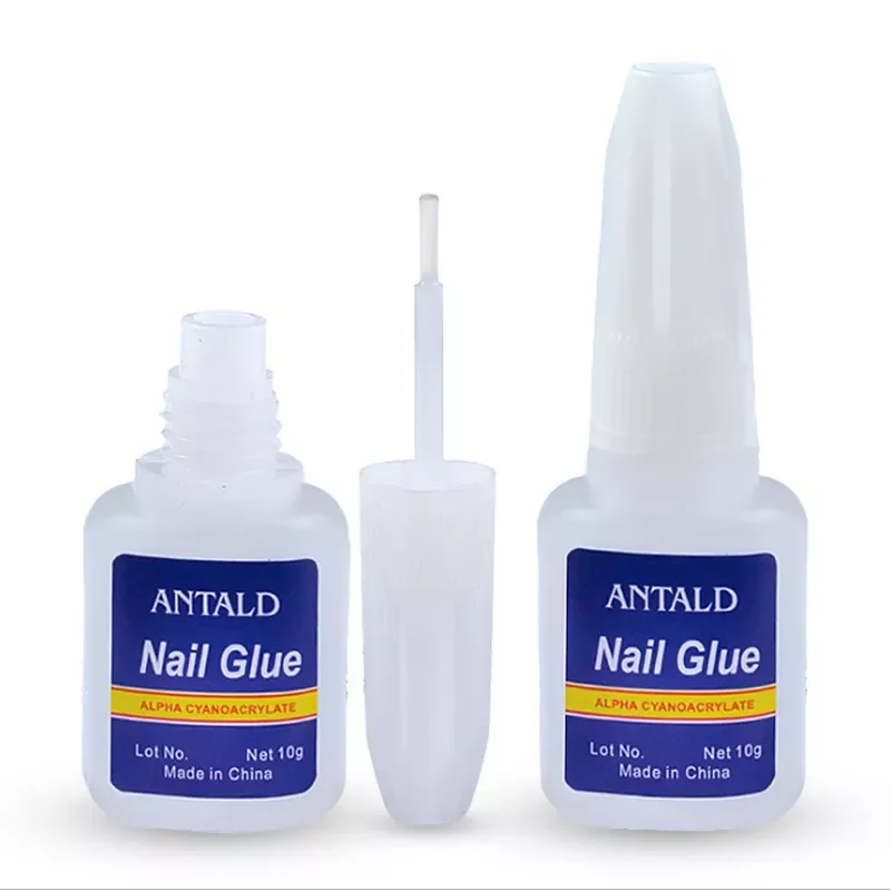 

10g Fast Drying Nail Glue for False Nails Glitter Acrylic Decoration with Brush False Nail Tips Glue Sticky Nail Care Tools