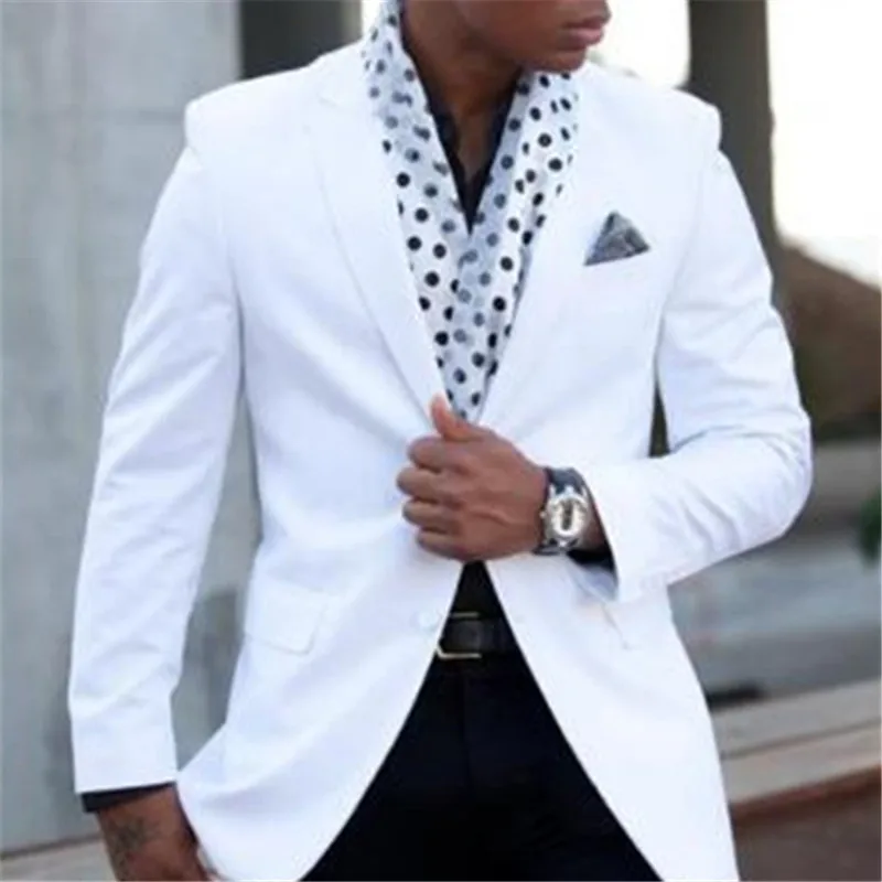 

2022 Casual White Suits Summer Style 2Pieces(Jacket+Pants+Tie) Ternos Masculinos Slim Fit Wedding Suits Grooms Tuxedos Blazer