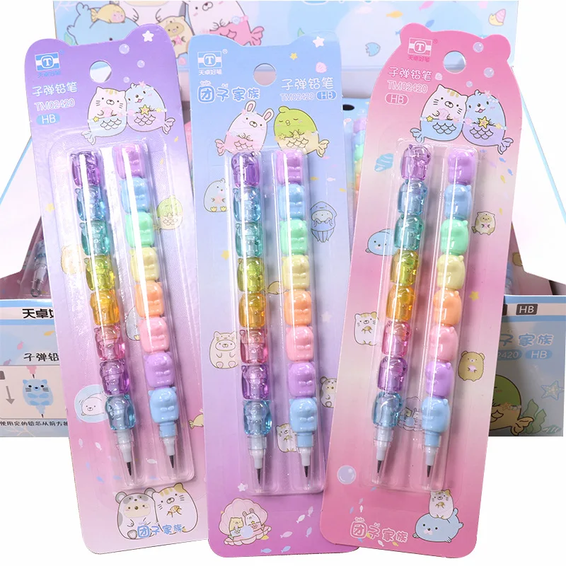 Student Building Block Pencil Removable Creative Free of Charge Multifunctional Bullet