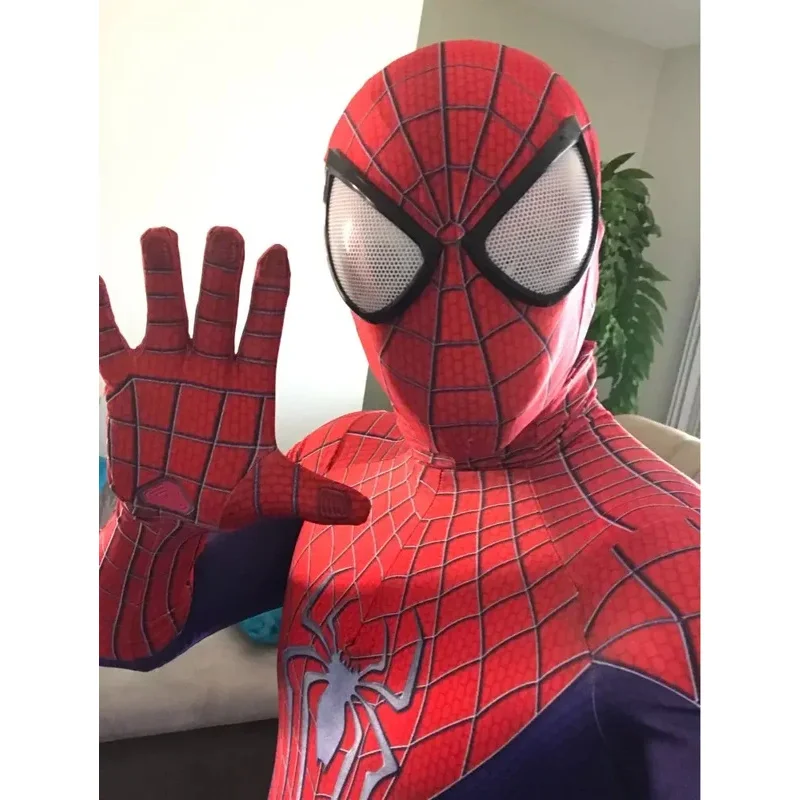 Фото ♥ Новый костюм на Хэллоуин 2026: Косплей-костюм Человека-паука TASM 2, мужской комбинезон-зентай для взрослых, полноразмерный боди-костюм ★ ★ ★ №1