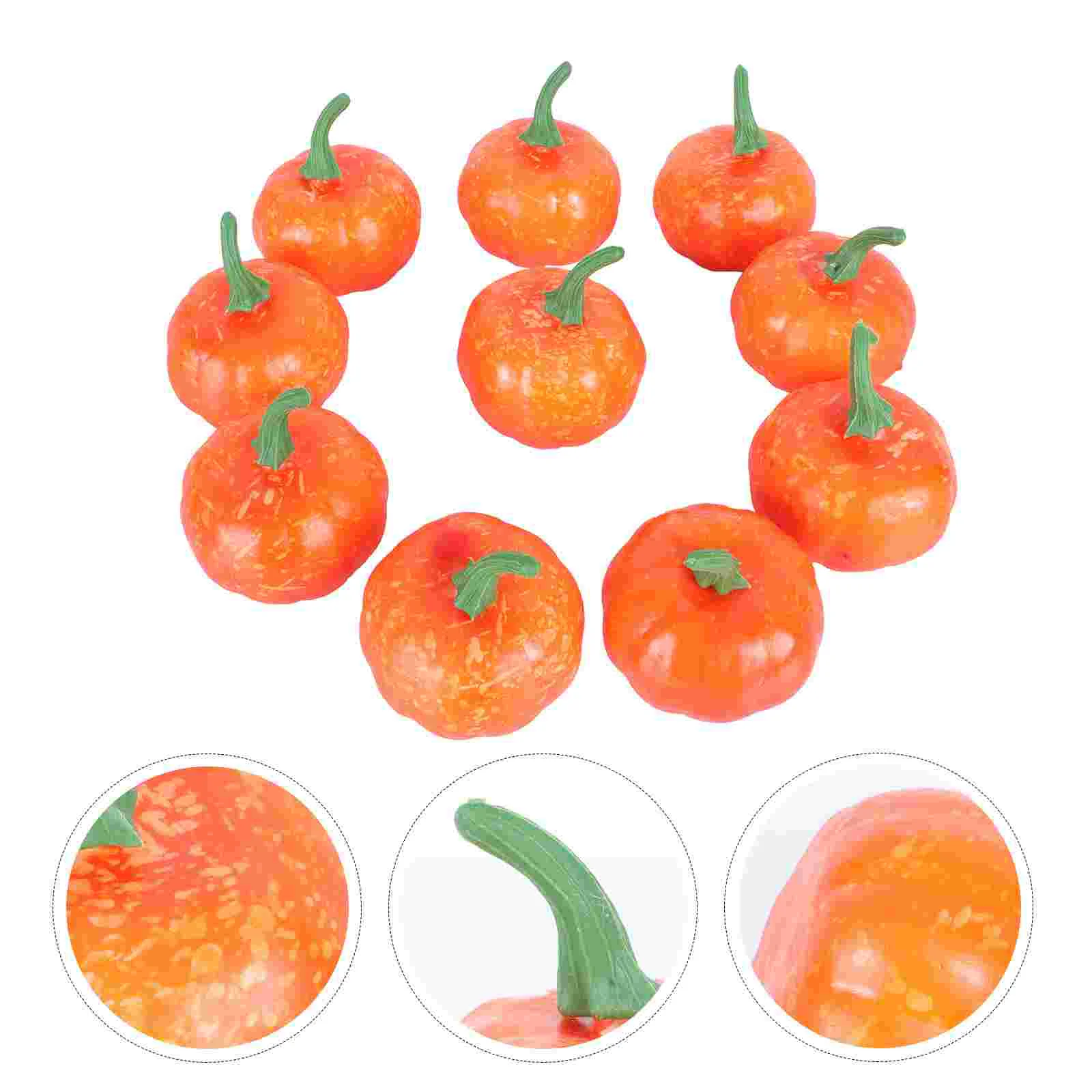 

10pcs Pumpkin Figurine Decoration Artificial Pumpkin Thanksgiving Pumpkin Ornament Autumn Fall Harvest