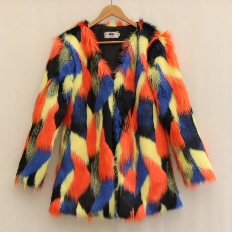 ZXRYXGS очаровательный цвет Искусственный мех пальто 2024 темпераментная трендовая