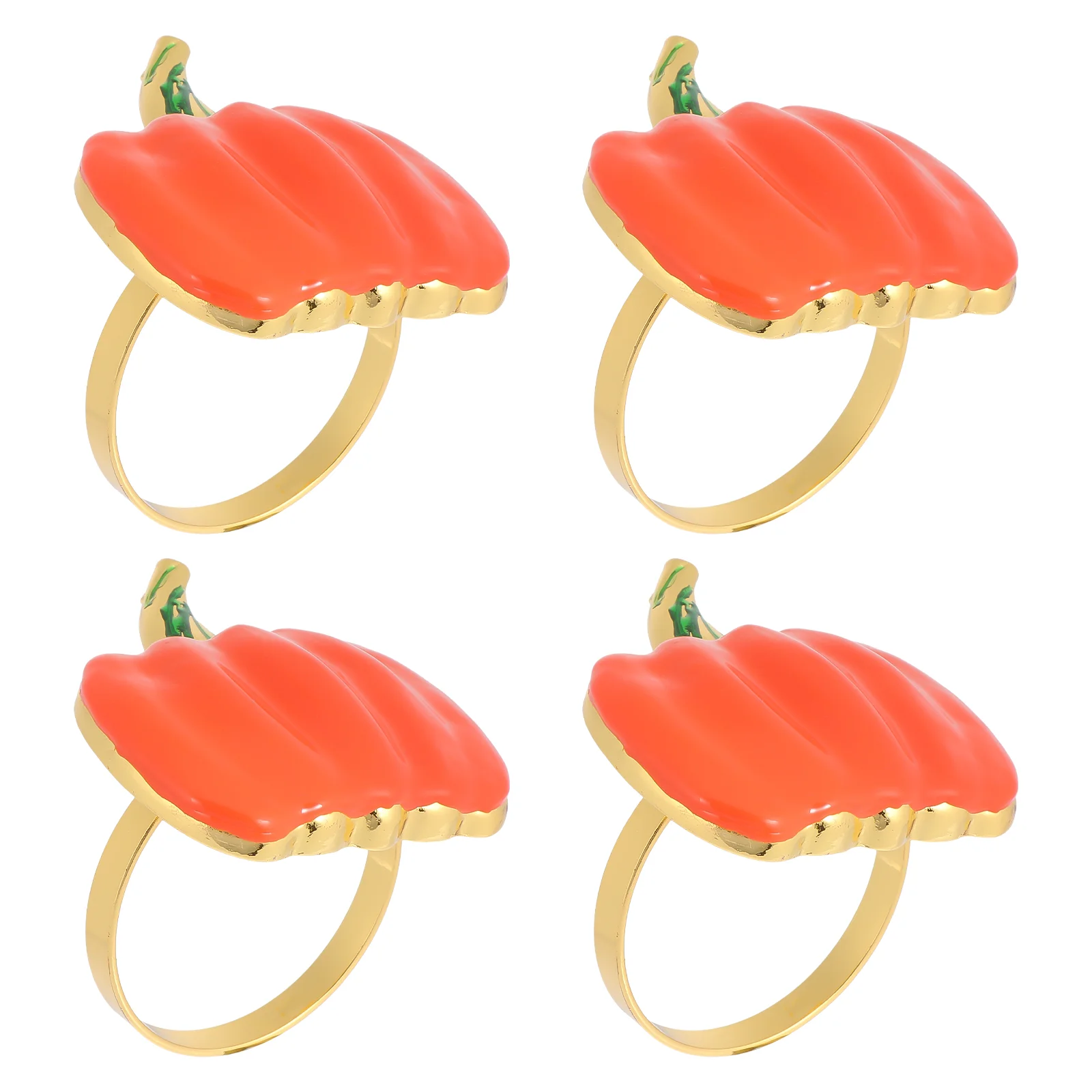 

4pcs Pumpkin Shape Napkin Holders Napkin Buckles Napkin Decoration (Orange)