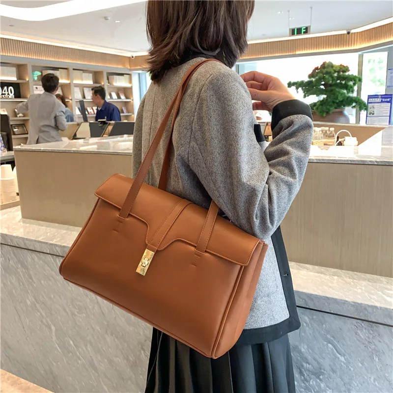 

Модная сумка через плечо с отделением для стерео, практичные вместительные сумки, женская сумка-книжка из мягкой кожи с замком