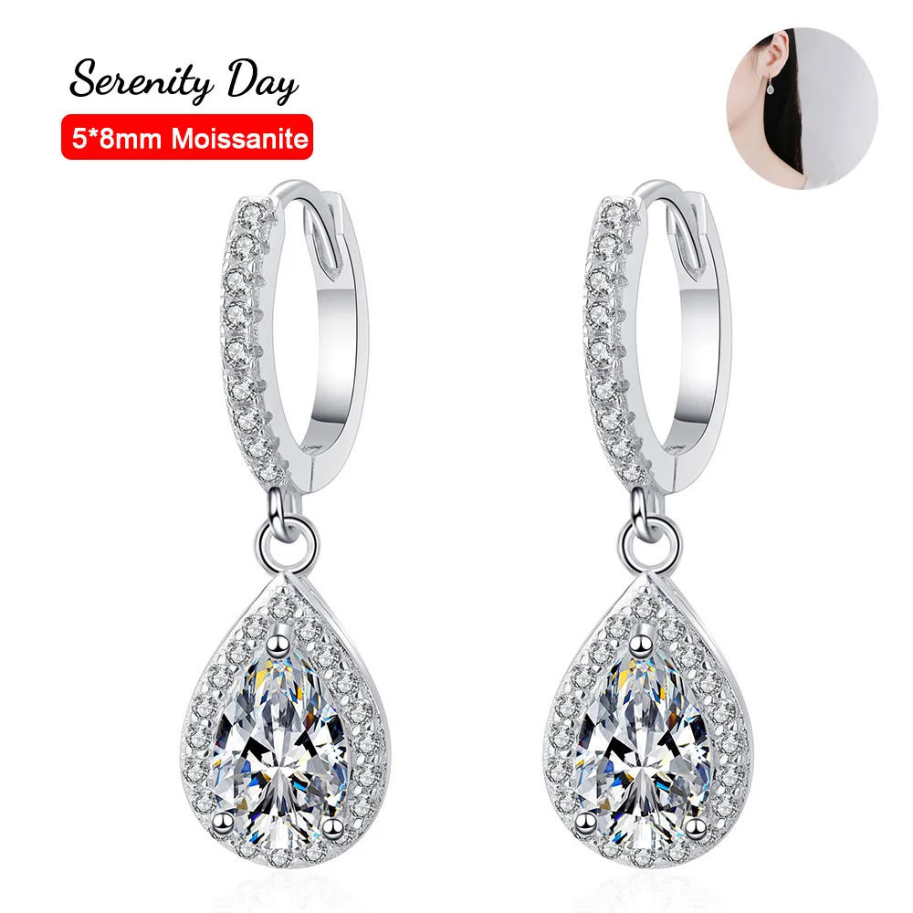

Серьги-кольца унисекс из серебра 925 пробы, 5 х8 мм, с мусанитом
