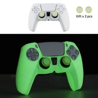 glowing silicone case for ps5 controller rubber cover shell for ps5 gamepad joystick for ps5 accessories thumbstick grip caps