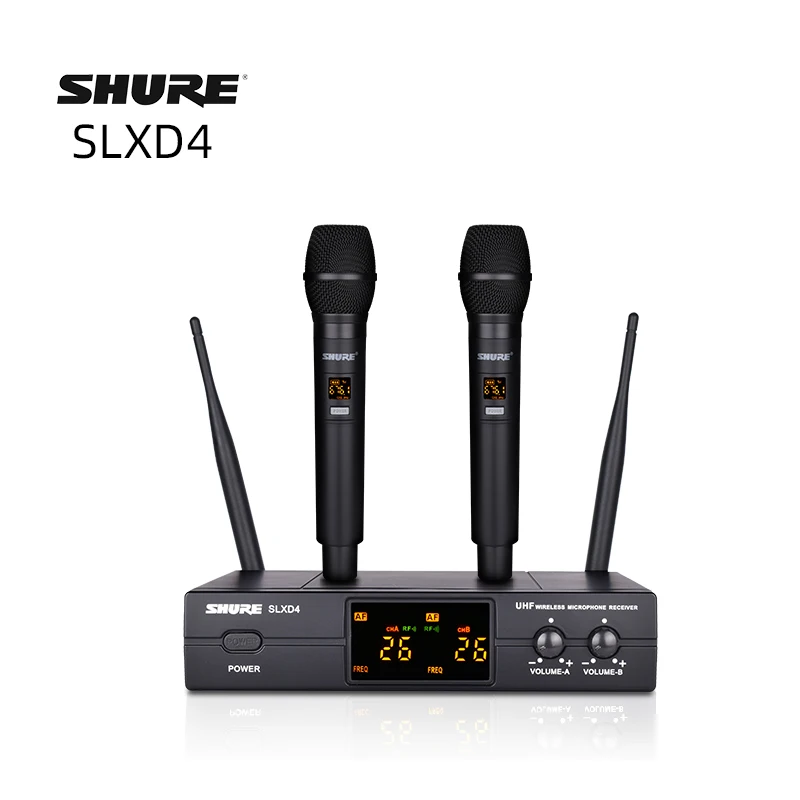 

SLXD4 wireless microphone UHF dynamic 2 Channel Microphones Studio Recording Handheld Microfono Karaoke Mic Singing Speech