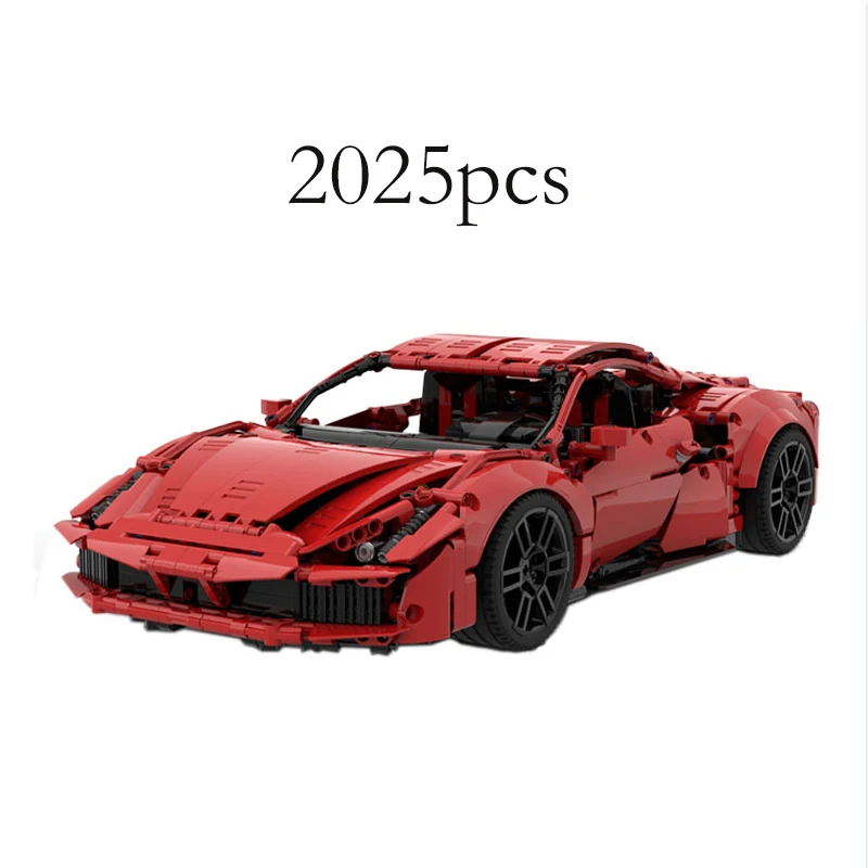 

MOC-134671 Red GTB Supercar splicing building block model 2025 parts Children's birthday toy educational gift