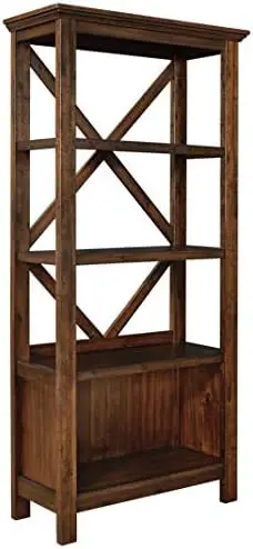 

Rustic 78" Bookcase with 4 Shelves, Distressed Brown