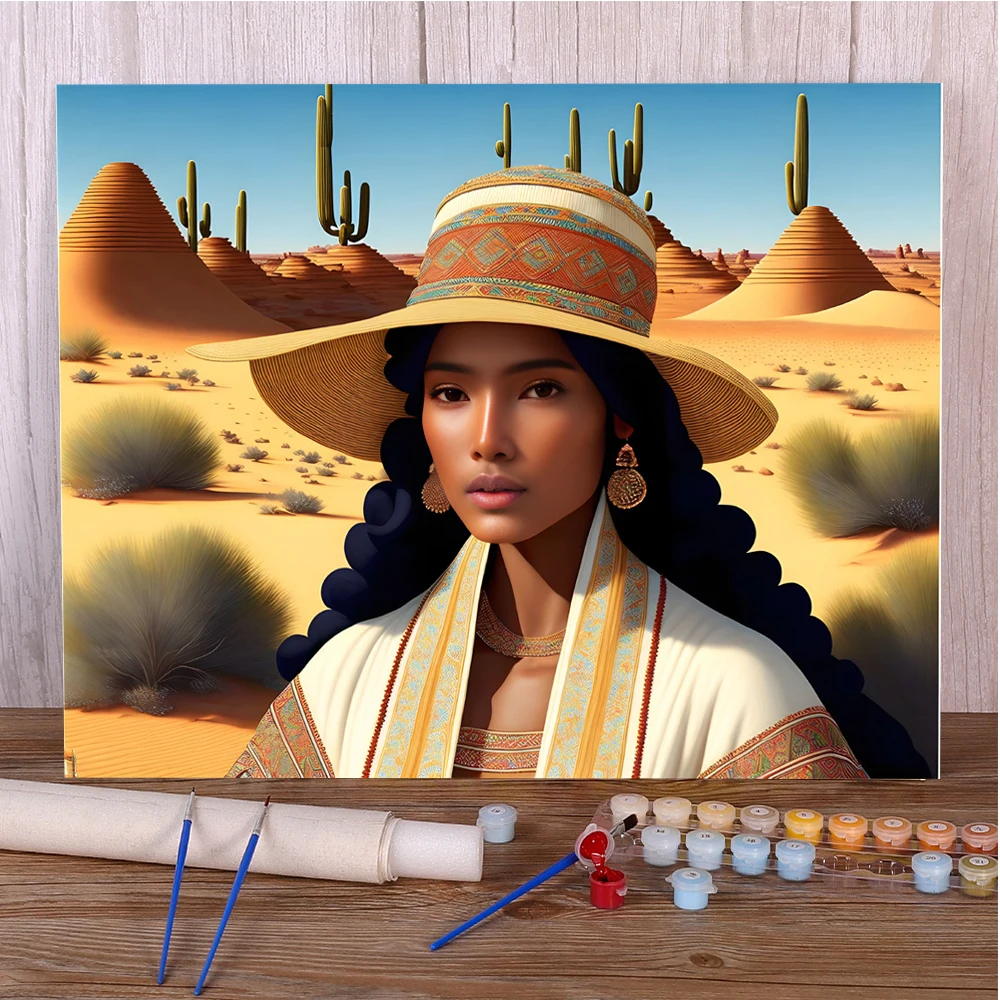 Портрет для женщин DIY картина по номерам комплект акриловые краски 50*70 домашний