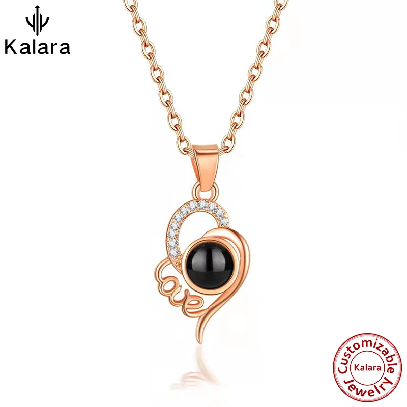 

Pendants Memory Projection Necklaces for Couple JEWELRI NECKLAC Customized Photo Name Tag 100 Languages Best Friends Rings Party