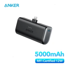 Anker 621 보조베터리 휴대용 충전기, 라이트닝 커넥터 내장 배터리 팩, 아이폰 14 와 호환 가능, 5,000mAh, 12W