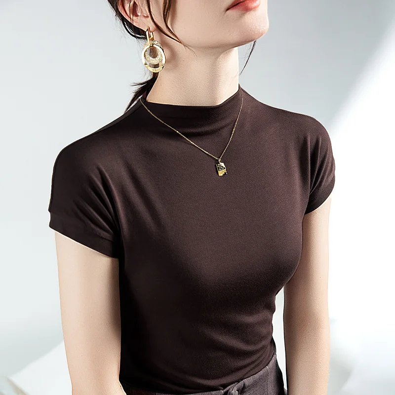 

High Quality 2022 Women T-shirt Elastic Force Design Female Autumn Sexy Crop Top Clothes Casual Fashion Blouses Grace Meeting