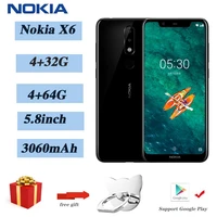nokia x6 android smartphone full screen dual card dual standby 4g 64g black 4g 32g used face recognition old man nokia 6 1plus