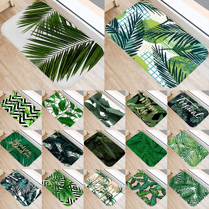 

Home Decor Tropical Palm Leaf Cactus Monstera Pattern Door Mat Polyester Rug Door Mat Indoor Floor Mat Non-Slip Rug alfombra