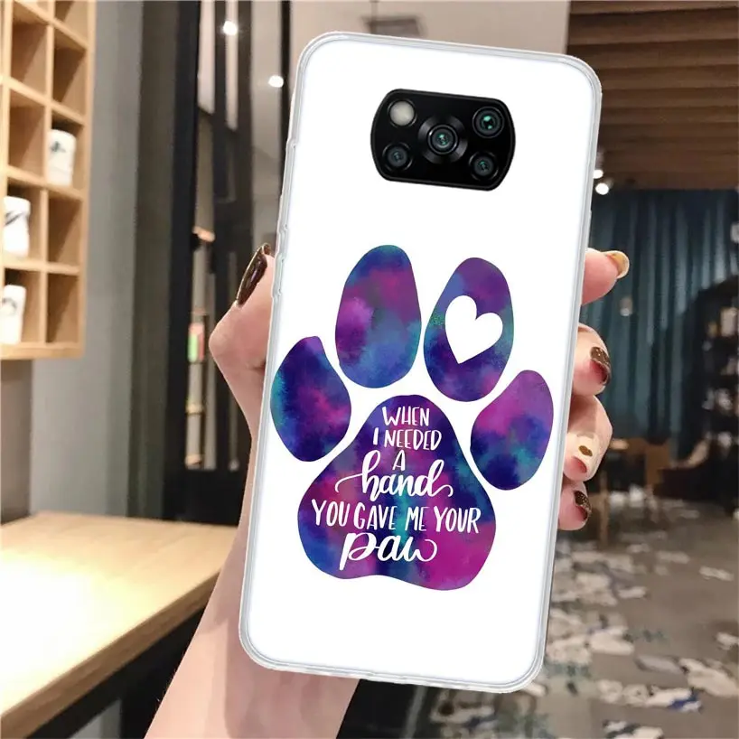 Милый мягкий чехол для телефона с изображением собачьих следов Xiaomi Poco X3 Pro X5 X4