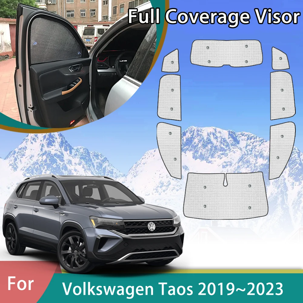 

Car Full Coverage Sun Visor For Volkswagen VW Taos 2019 2020 2021 2022 2023 Auto Accessories Anti-UV Protection Window Sunshade