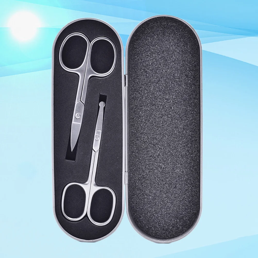 

2Pcs Grooming Curved Nose Scissor Hairdressing Scissor Nasal Hair Rounded