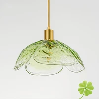 modern minimalist creative chandelier clover of four leaves glass light fixture restaurant bedroom study home villa pendant lamp