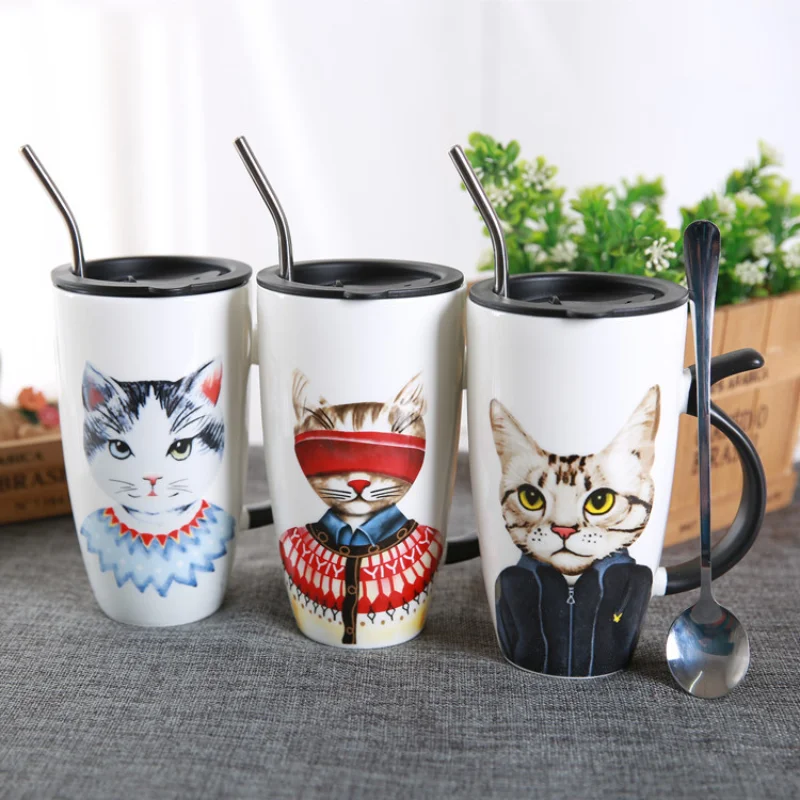 

Керамическая кофейная кружка с крышкой, 600 мл